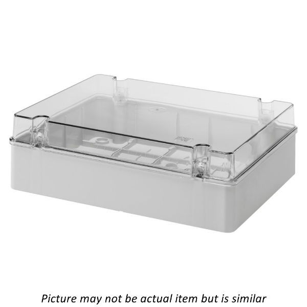 GEWISS 380H x 300W x 120D Plastic Junction Box with Transparent Lid (IP56)